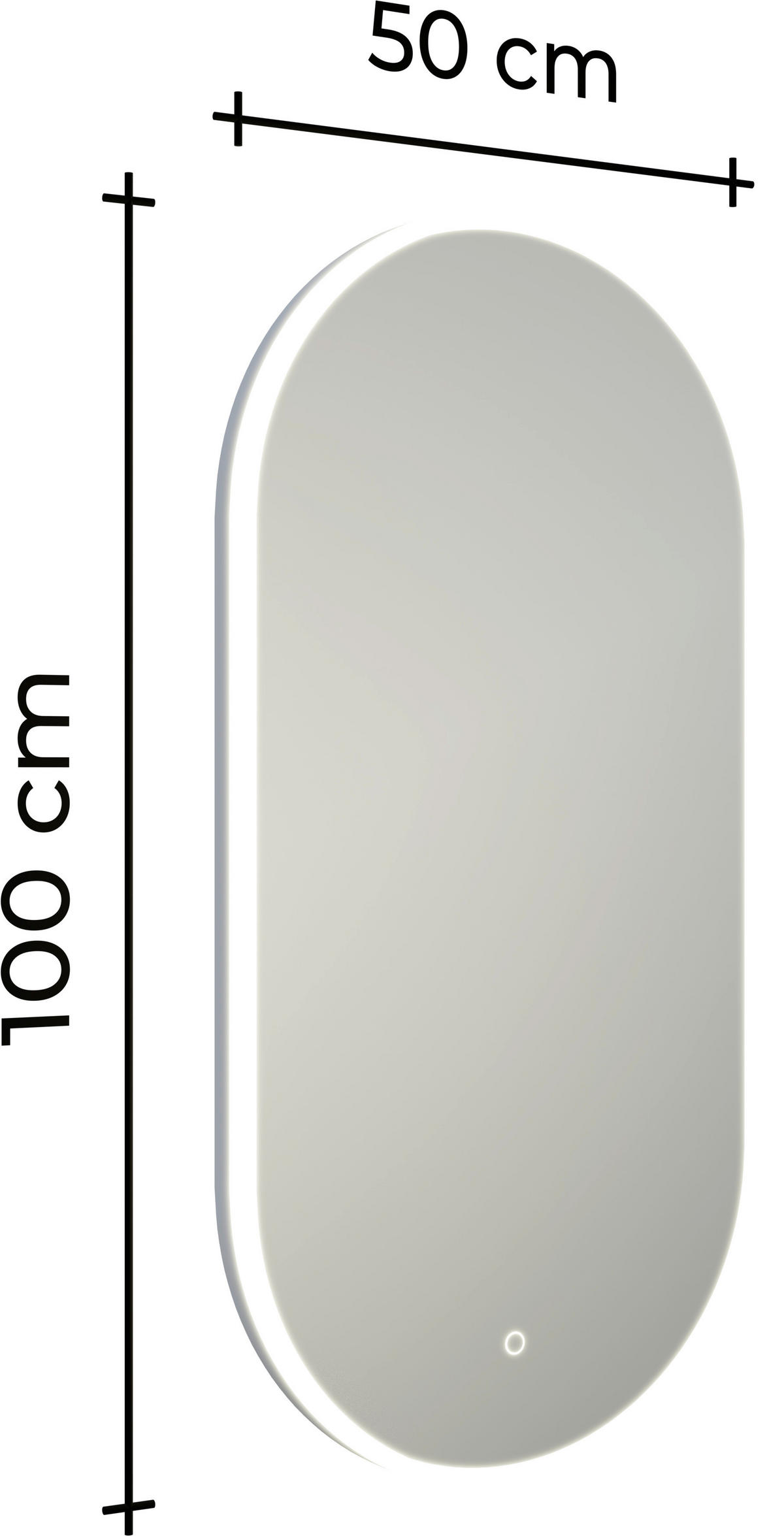 BADEZIMMERSPIEGEL 50/100/4,3 cm  - Silberfarben, MODERN, Glas/Kunststoff (50/100/4,3cm) - Celina Home