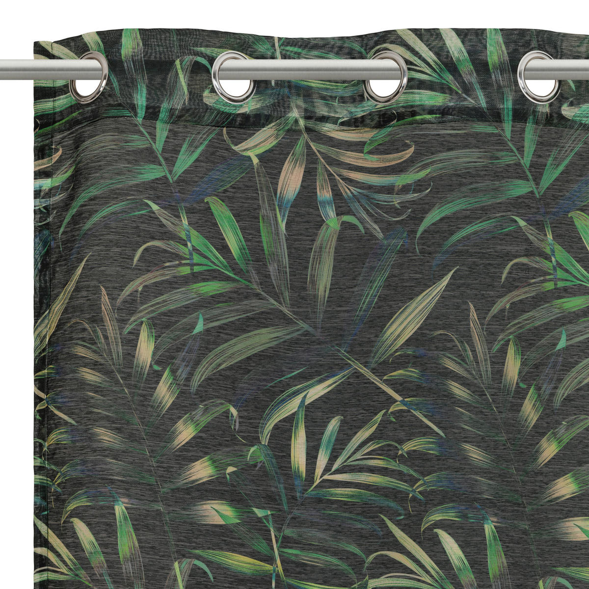 ÖSENSCHAL DJUNGEL halbtransparent 132/245 cm   - Schwarz/Grün, Design, Textil (132/245cm) - Esposa