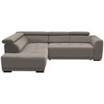 ECKSOFA in Feincord Graubraun  205/284 cm  - Graubraun/Schwarz, Design, Kunststoff/Textil (205/284cm) - Xora