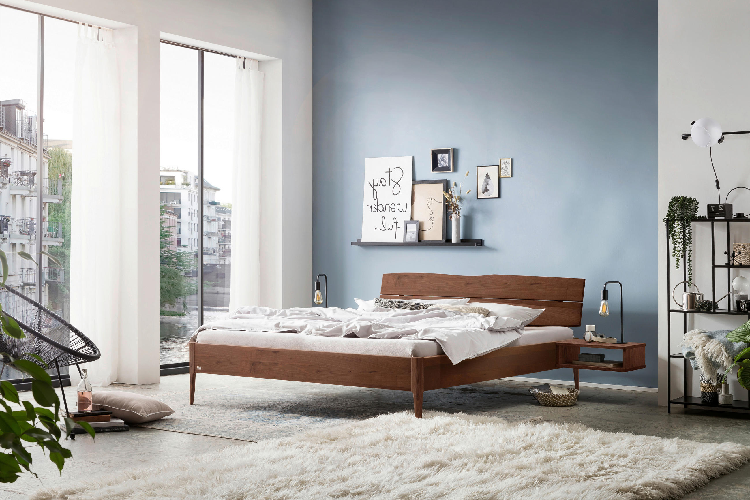 BETT 160/200 cm  in Nussbaumfarben  - Nussbaumfarben, Design, Holz (160/200cm) - Hasena
