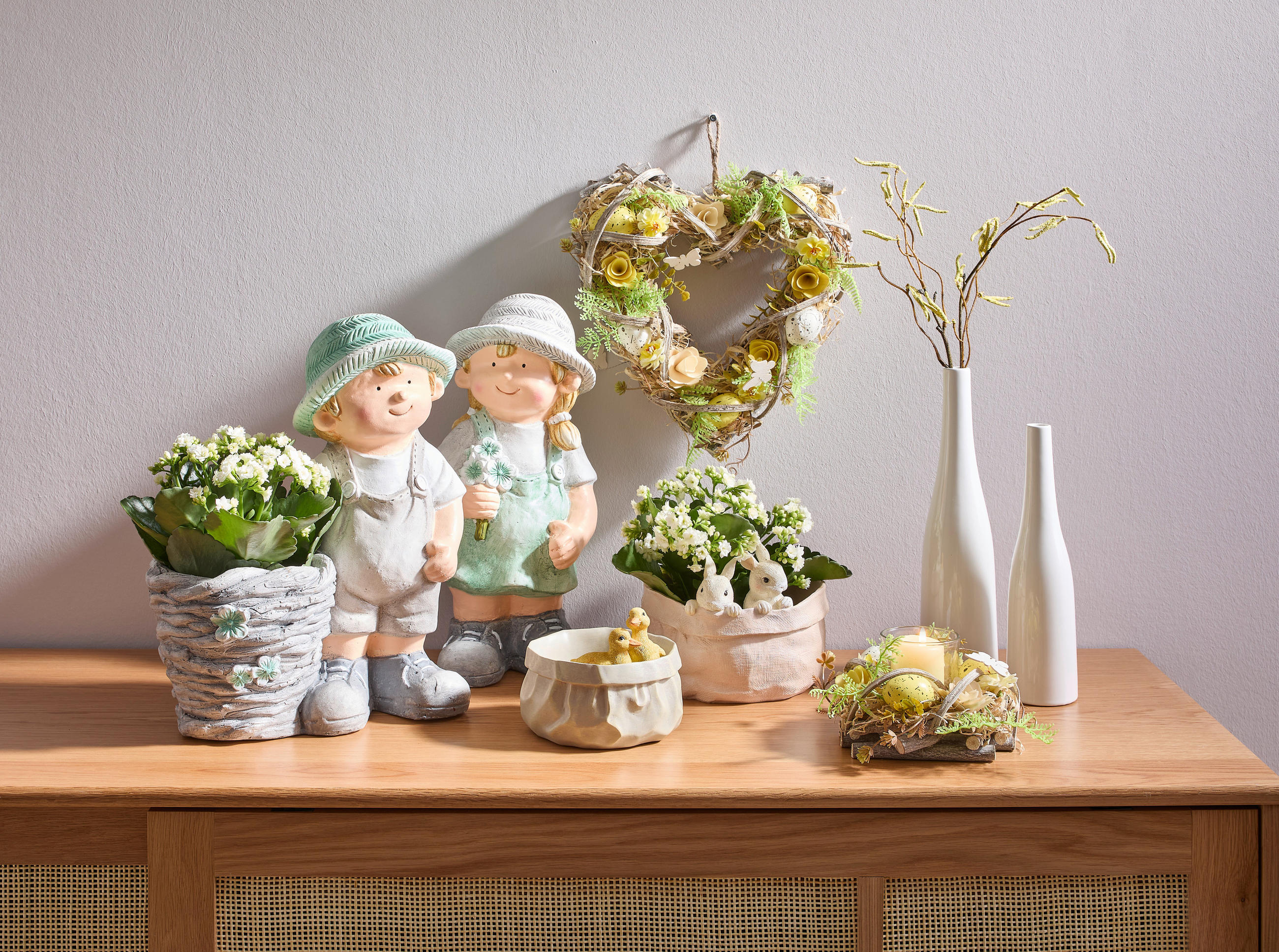 BLUMENTOPF   - Weiß/Grau, LIFESTYLE, Stein (30/38/18cm)