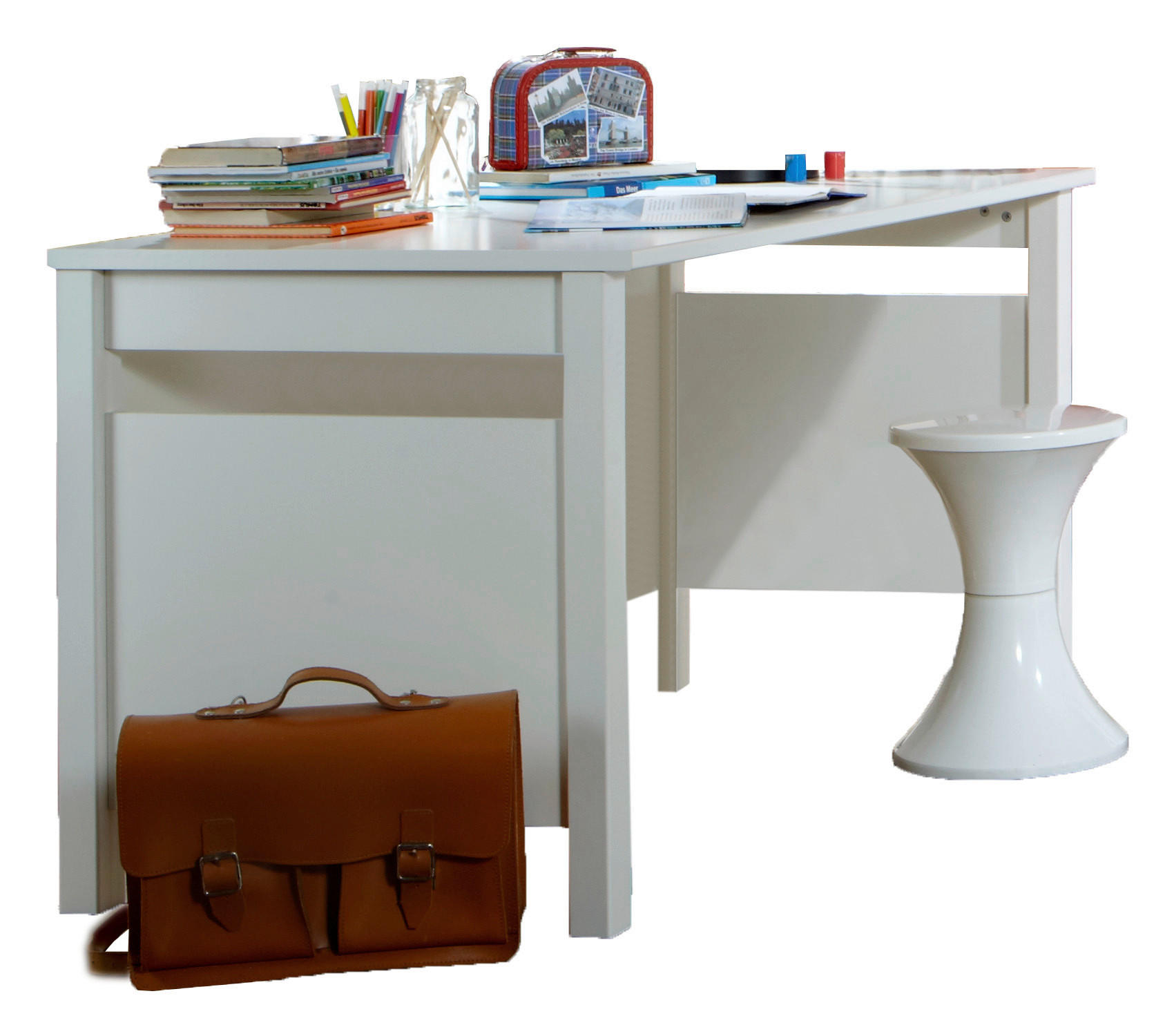 PÍSACÍ STÔL, biela, 140/73/70 cm - biela, Basics, kompozitné drevo (140/73/70cm)