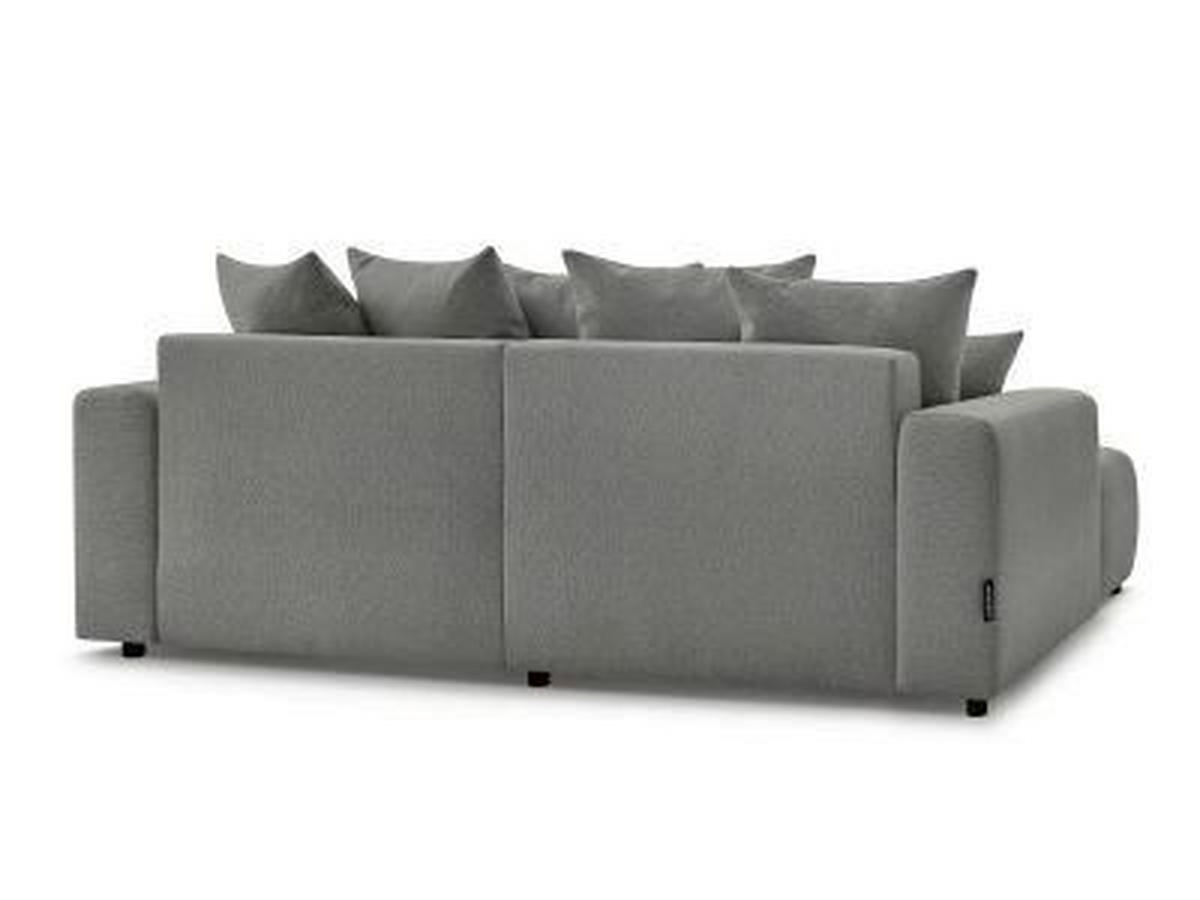 ECKSOFA Ottomane links  ATILLA Dunkelgrau Flachgewebe  - Dunkelgrau/Schwarz, MODERN, Kunststoff/Textil (149/244cm)