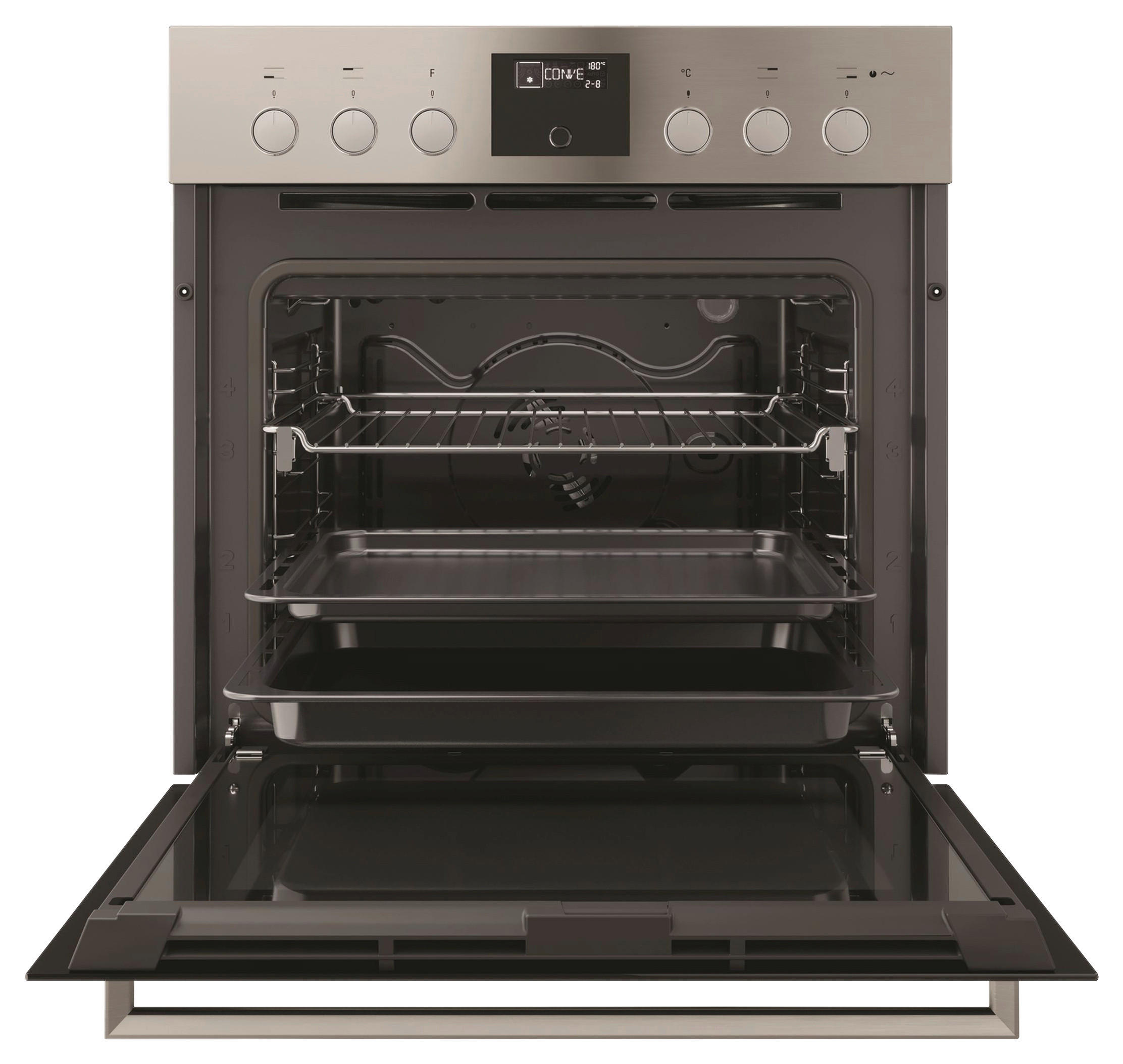 Thumbnail - Bauknecht Herdset, Edelstahl, Schwarz, Metall, Glas, A+, 59.5x59.5x56.6 cm, Versenkknebel, Backofenbeleuchtung, Edelstah...