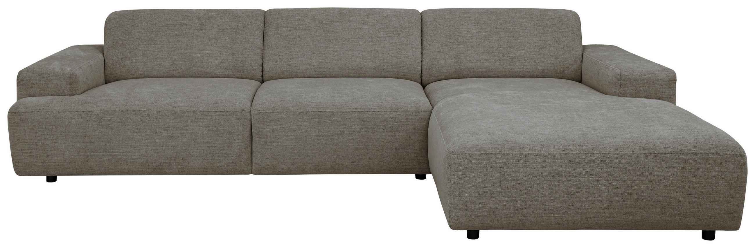 ECKSOFA  Flachgewebe Taupe  - Taupe/Schwarz, Konventionell, Kunststoff/Textil (294/184cm) - Hom`in