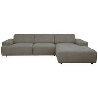 ECKSOFA  Flachgewebe Taupe  - Taupe/Schwarz, Konventionell, Kunststoff/Textil (294/184cm) - Hom`in