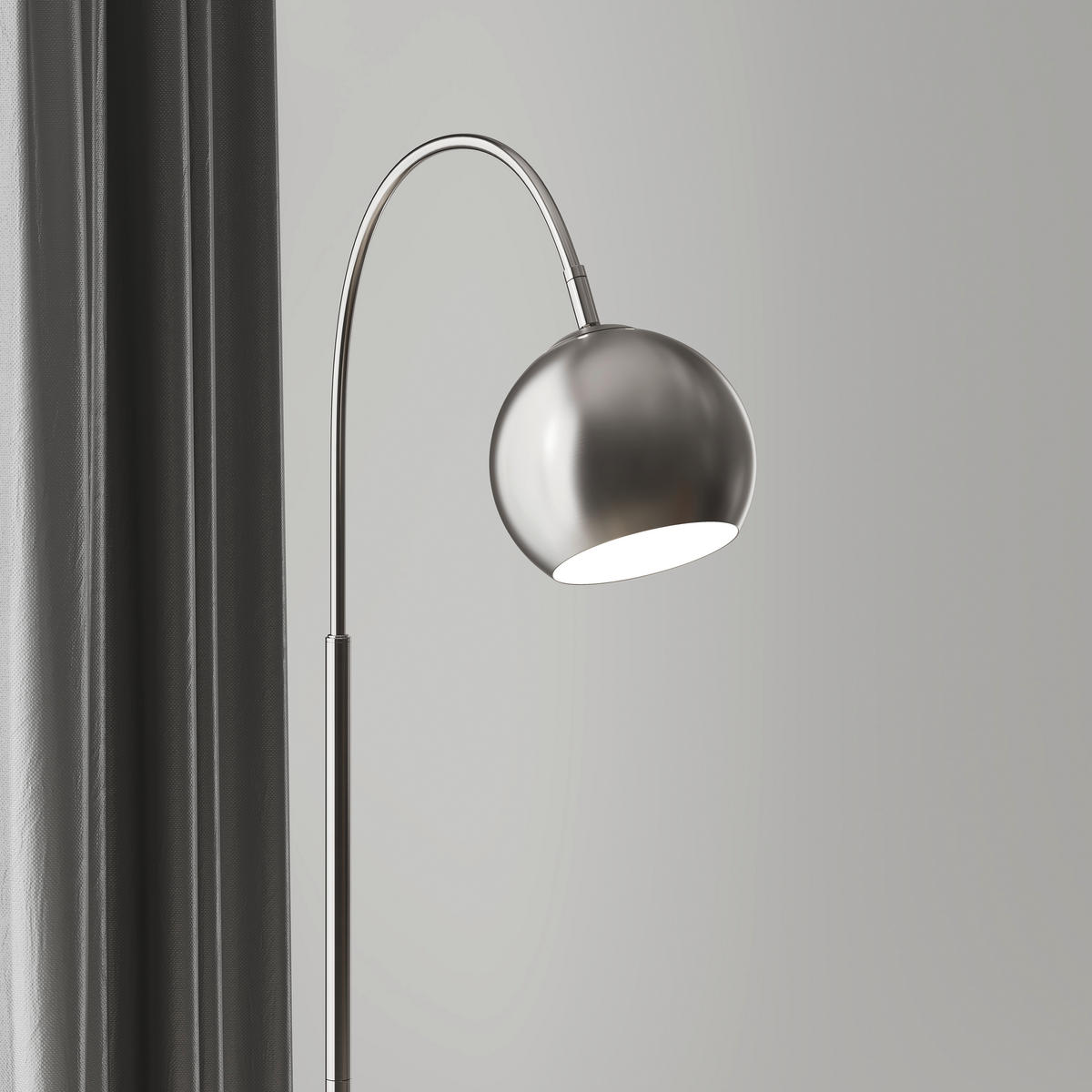 STEHLEUCHTE 46/25/150 cm    - Weiß/Nickelfarben, Basics, Kunststoff/Metall (46/25/150cm)