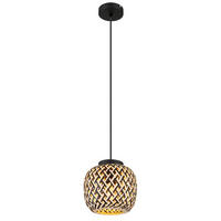 HÄNGELEUCHTE 20/120 cm    - Schwarz/Naturfarben, Natur, Naturmaterialien/Kunststoff (20/120cm) - Globo
