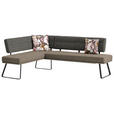 ECKBANK 169/225 cm  in Schwarz, Sandfarben, Hellbraun  - Sandfarben/Hellbraun, Design, Textil/Metall (169/225cm) - Dieter Knoll