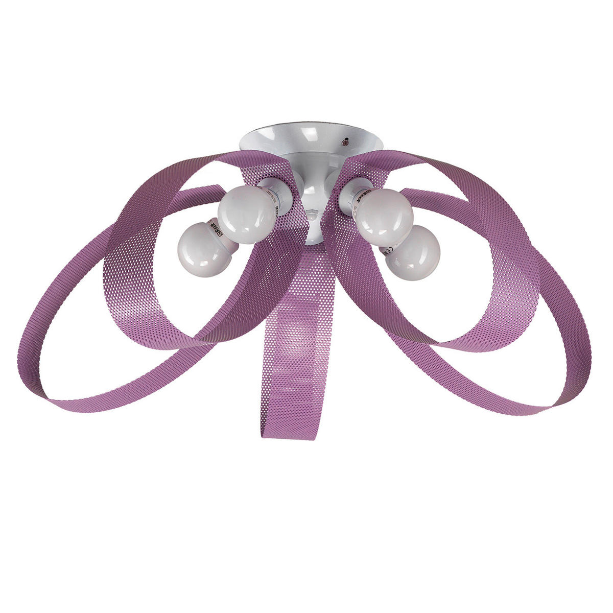 STROPNÍ SVÍTIDLO, 65/65/28 cm - bílá/pink, Basics, kov (65/65/28cm)