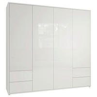DREHTÜRENSCHRANK 224/214/60 cm,  in Weiß, Weiß Hochglanz, 4-türig  - Weiß Hochglanz/Weiß, Trend, Holzwerkstoff (224/214/60cm) - Carryhome