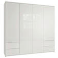 DREHTÜRENSCHRANK 224/214/60 cm,  in Weiß, Weiß Hochglanz, 4-türig  - Weiß Hochglanz/Weiß, Trend, Holzwerkstoff (224/214/60cm) - Carryhome