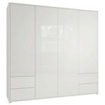 DREHTÜRENSCHRANK 224/214/60 cm,  in Weiß, Weiß Hochglanz, 4-türig  - Weiß Hochglanz/Weiß, Trend, Holzwerkstoff (224/214/60cm) - Carryhome