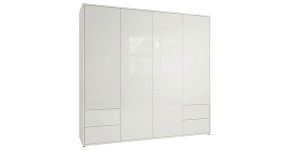 DREHTÜRENSCHRANK 224/214/60 cm,  in Weiß, Weiß Hochglanz, 4-türig  - Weiß Hochglanz/Weiß, Trend, Holzwerkstoff (224/214/60cm) - Carryhome