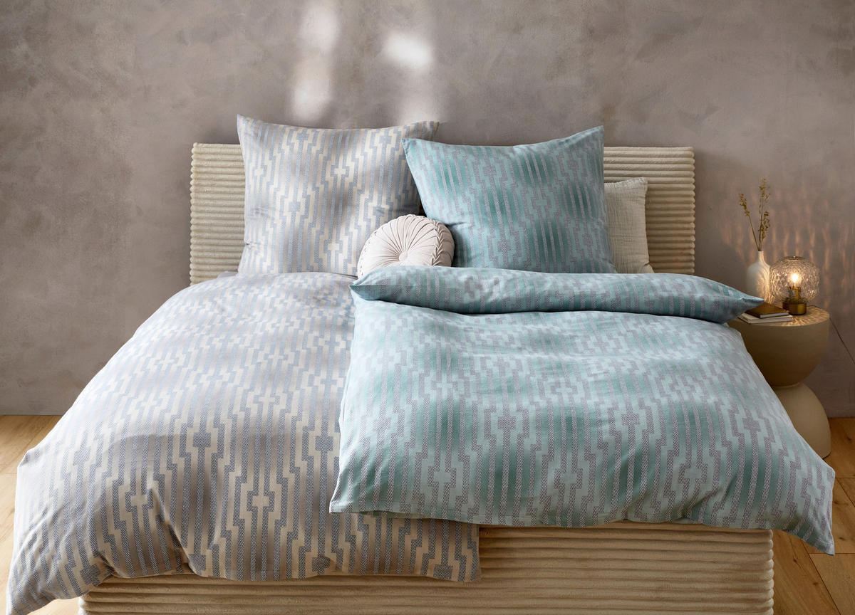 BETTWÄSCHE ATELIER Flanell 155/220 cm  - Grün, Design, Textil (155/220cm) - Estella