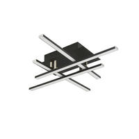 LED-DECKENLEUCHTE 45,5/45,5/8,5 cm   - Chromfarben/Schwarz, Design, Kunststoff/Metall (45,5/45,5/8,5cm)