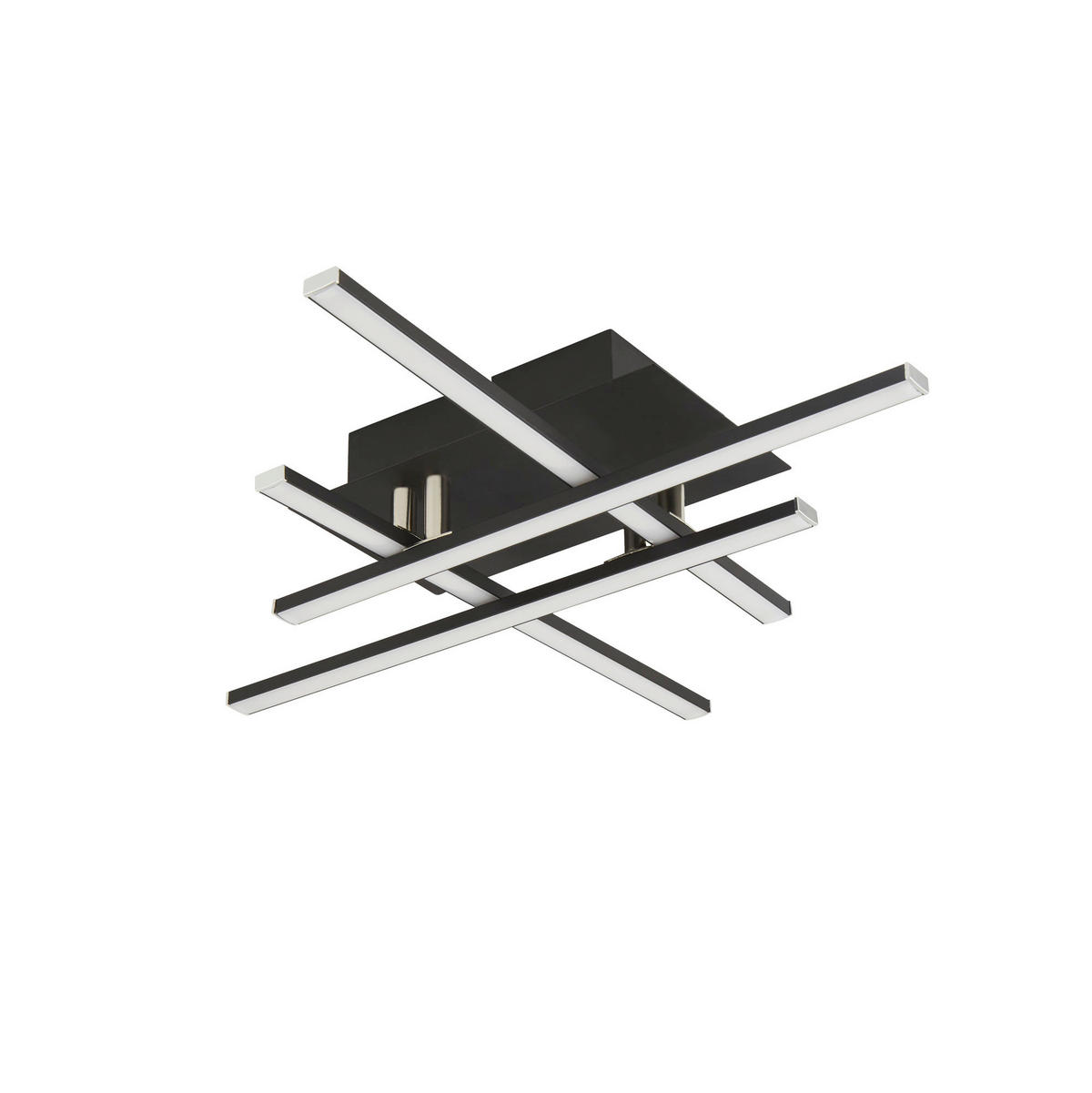 LED-DECKENLEUCHTE 45,5/45,5/8,5 cm   - Chromfarben/Schwarz, Design, Kunststoff/Metall (45,5/45,5/8,5cm)