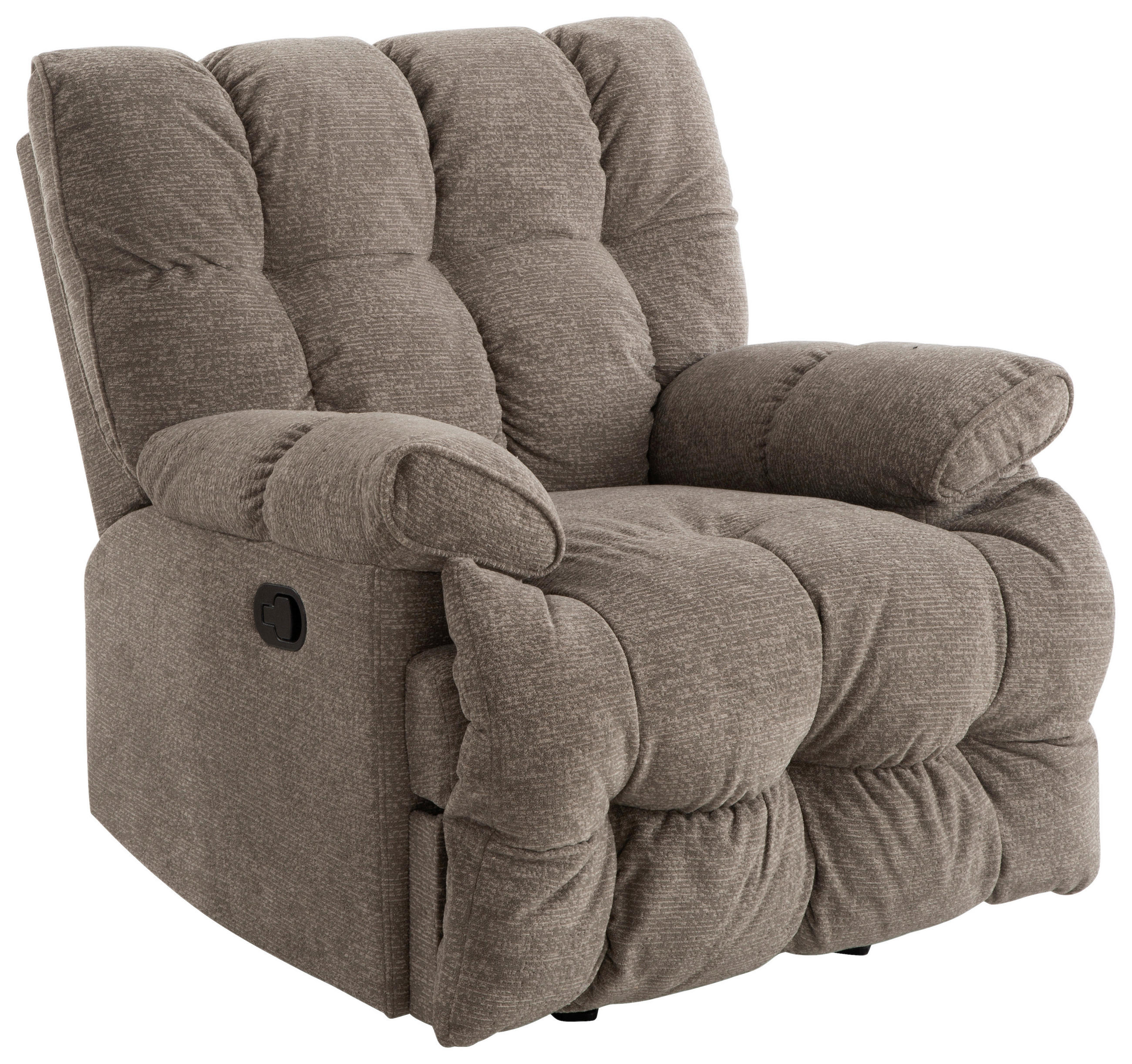 RELAXSESSEL LYSSO Mikrofaser    - Taupe/Schwarz, Design, Textil/Metall (97/99/102-161cm) - P & B