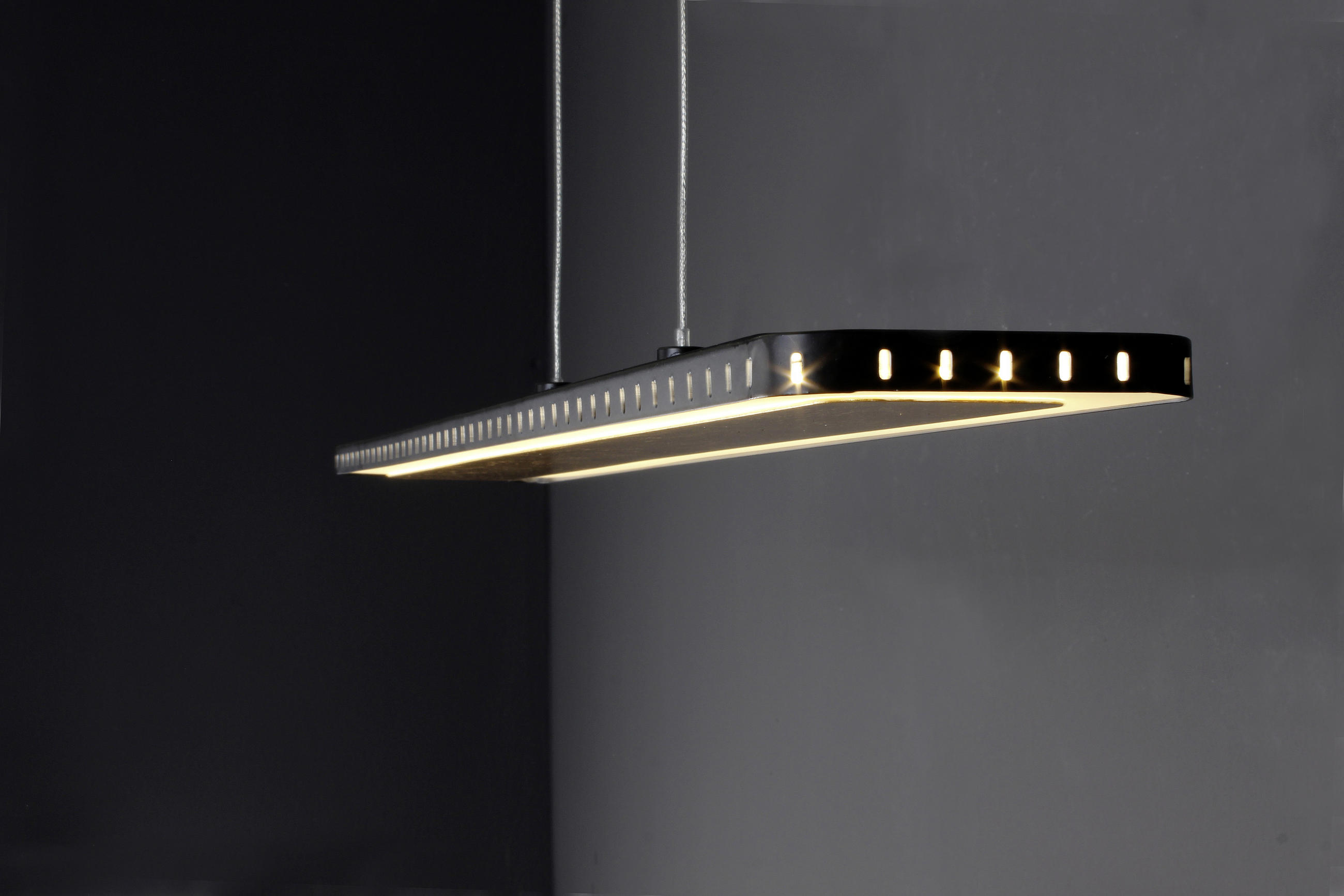 LED-HÄNGELEUCHTE 70/12/120 cm  - Goldfarben/Schwarz, Design, Metall (70/12/120cm)