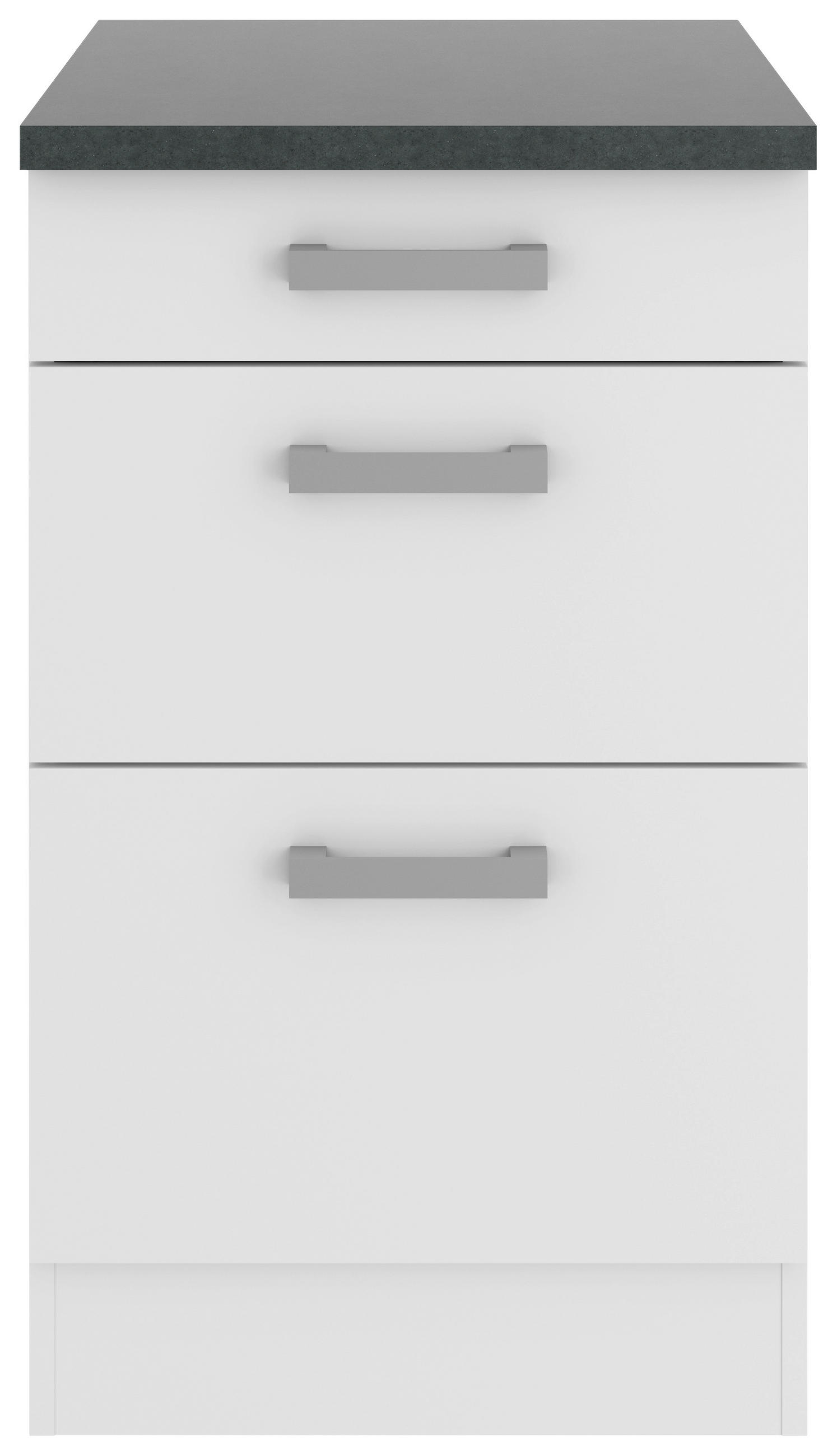 KÜCHENUNTERSCHRANK 50/84,8/60 cm  in Weiß  - Anthrazit/Buchefarben, Basics, Holzwerkstoff/Metall (50/84,8/60cm) - Optifit