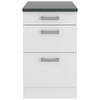 KÜCHENUNTERSCHRANK 50/84,8/60 cm  in Weiß  - Anthrazit/Buchefarben, Basics, Holzwerkstoff/Metall (50/84,8/60cm) - Optifit