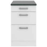 KÜCHENUNTERSCHRANK 50/84,8/60 cm  in Weiß  - Anthrazit/Buchefarben, Basics, Holzwerkstoff/Metall (50/84,8/60cm) - Optifit