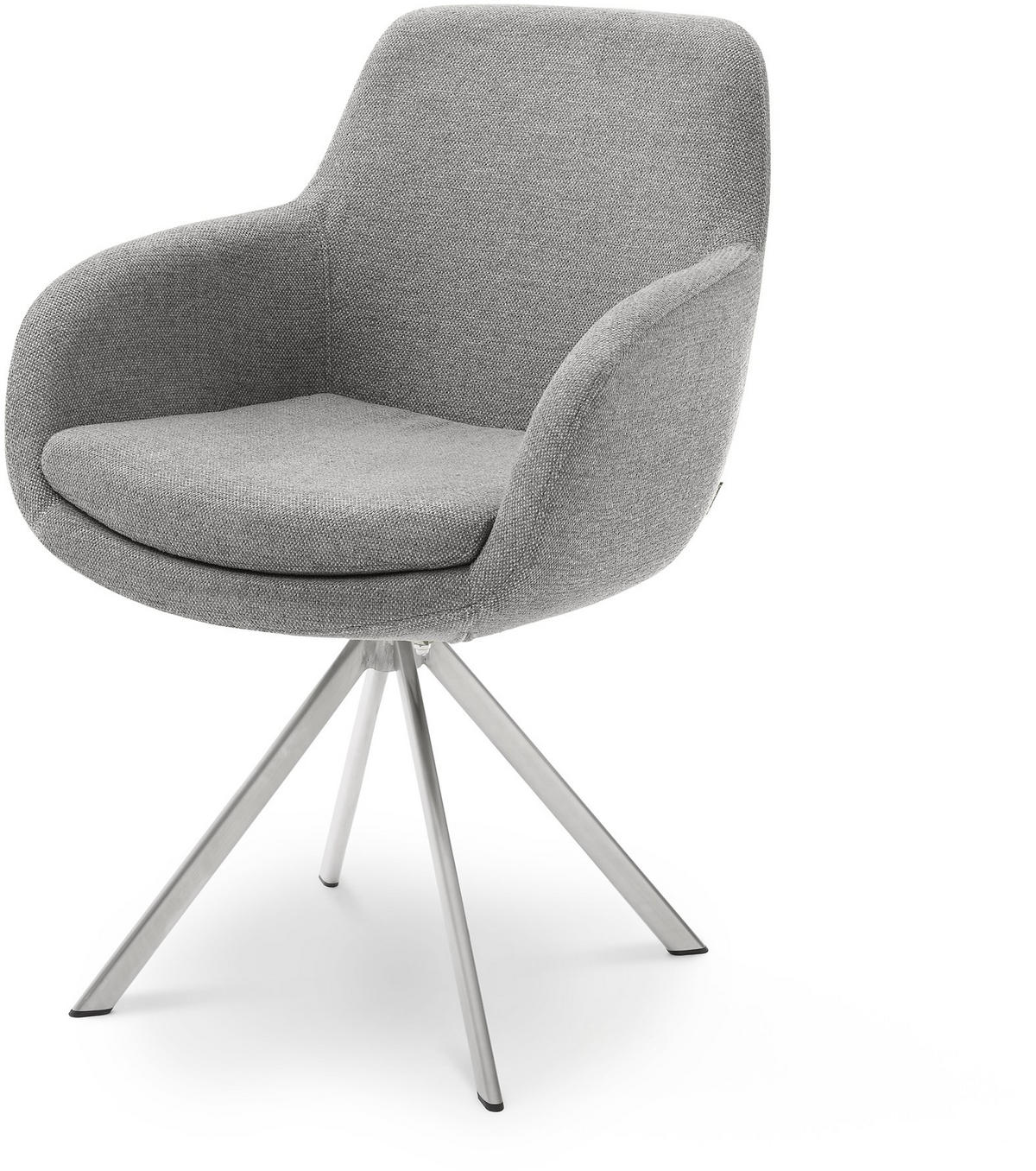 ARMLEHNSTUHL  in Edelstahl Webstoff  - Edelstahlfarben/Grau, Design, Textil/Metall (62/86/66cm) - Musterring