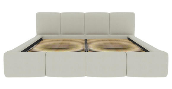 POLSTERBETT 180/200 cm,  in Beige, Lattenrost, Bettkasten,  - Beige/Schwarz, Design, Holz/Textil (180/200cm) - Xora