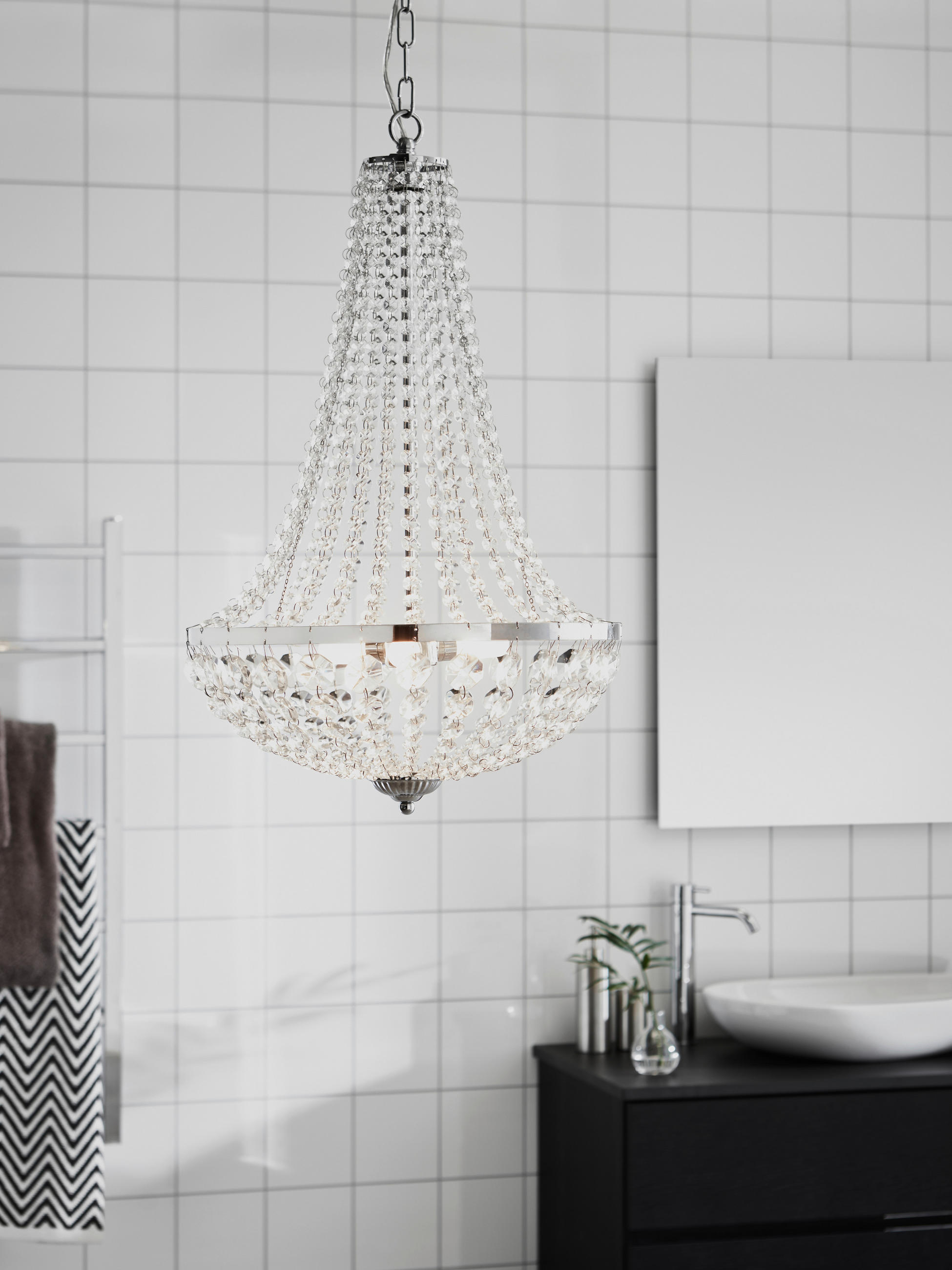 KRONLEUCHTER 40/60 cm   - Klar/Chromfarben, Basics, Glas/Metall (40/60cm) - Markslöjd