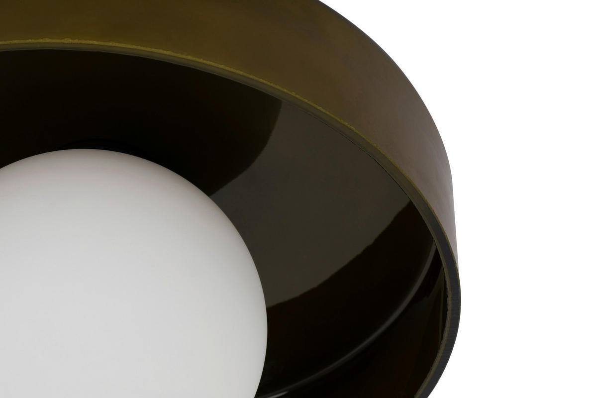 DECKENLEUCHTE 25/13 cm   - Grün, Design, Glas/Metall (25/13cm) - Collet's Monde