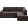 ECKSOFA in Webstoff Graubraun  - Graubraun/Schwarz, Konventionell, Kunststoff/Textil (224/165cm) - Xora