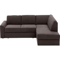ECKSOFA in Webstoff Graubraun  - Graubraun/Schwarz, Konventionell, Kunststoff/Textil (224/165cm) - Xora