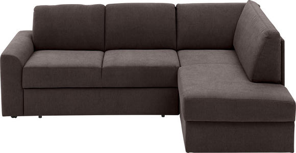 ECKSOFA in Webstoff Graubraun  - Graubraun/Schwarz, KONVENTIONELL, Kunststoff/Textil (227/167cm) - Venda