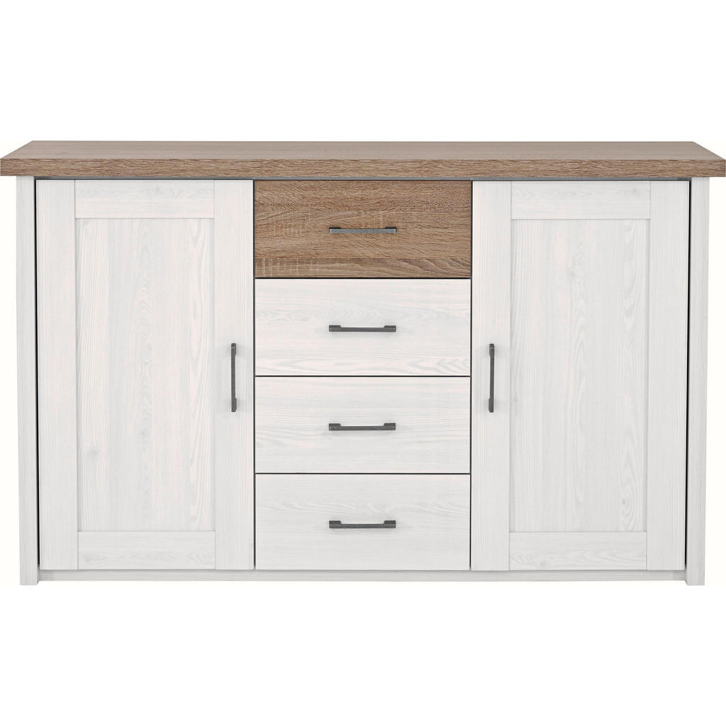 Thumbnail - Carryhome Sideboard, Weiß, Eiche, Holzwerkstoff, 2 Fächer, 4 Schubladen, 150x90x42 cm, Schlafzimmer, Schlafzimmer Kommod...