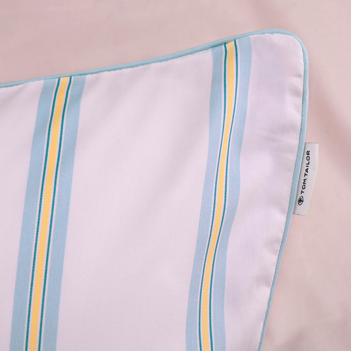 WENDEBETTWÄSCHE Satin 155/220 cm  - Gelb/Hellblau, Basics, Textil (155/220cm) - Tom Tailor
