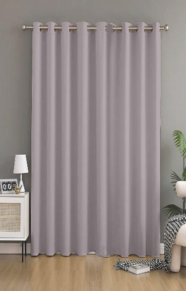 ZAVESA SA KARIKAMA siva - siva, tekstil (140/255cm) - Esposa