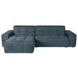 ECKSOFA Petrol Webstoff  - Petrol/Schwarz, KONVENTIONELL, Kunststoff/Textil (301/160cm) - Carryhome