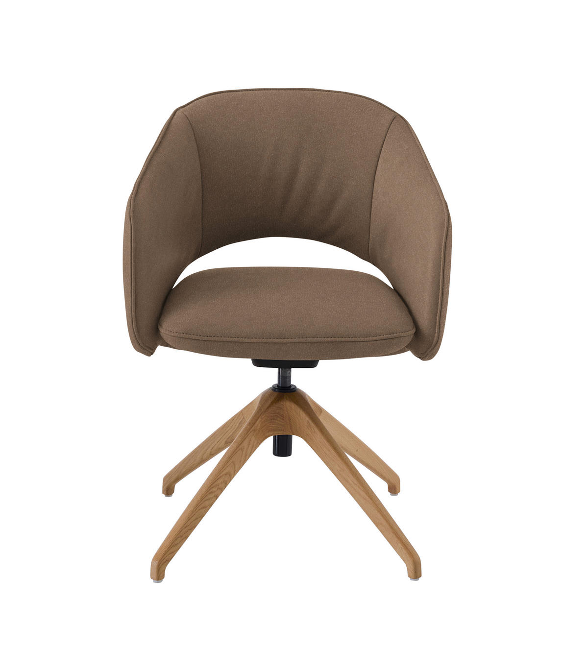 ARMLEHNSTUHL  in Echtleder naturbelassen  - Hellbraun/Wildeiche, Design, Leder/Holz (63/74-90/57-73cm) - Koinor