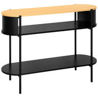 KONZOLOVÝ STOLÍK, prírodná farba, čierna, kov, kompozitné drevo, 100/39/76 cm - čierna/prírodná farba, Trend, kov/kompozitné drevo (100/39/76cm) - Xora