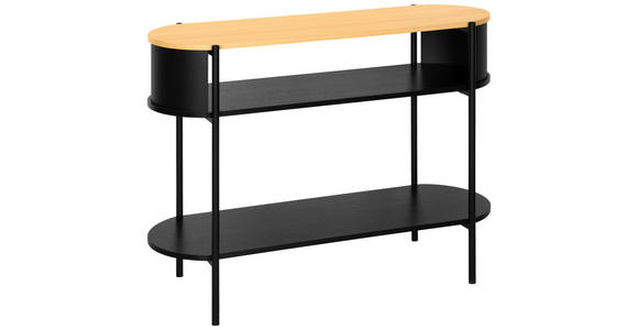 KONSOLENTISCH Naturfarben, Schwarz  - Schwarz/Naturfarben, Trend, Holzwerkstoff/Metall (100/39/76cm) - Xora