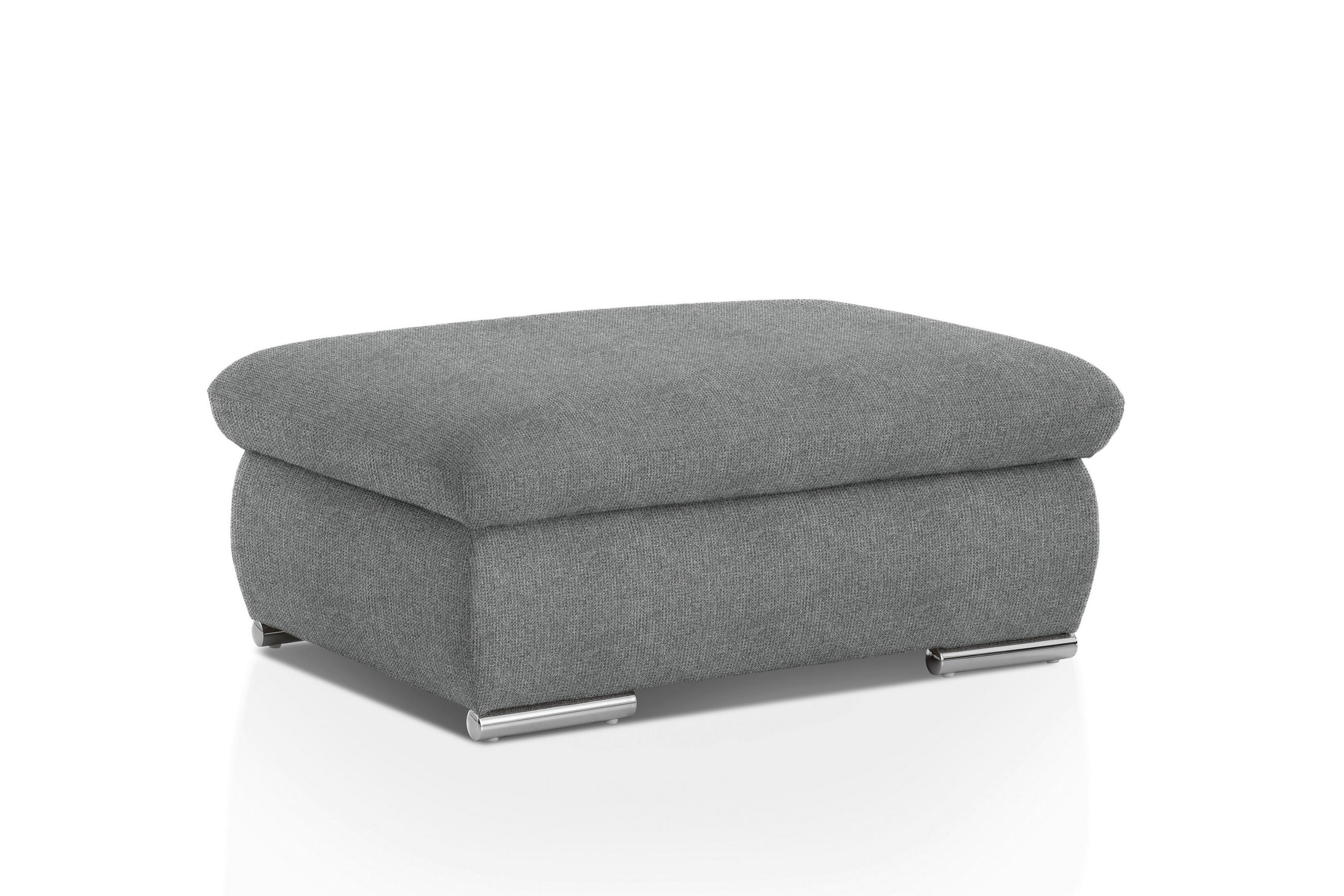 HOCKER Textil Dunkelgrau  - Chromfarben/Dunkelgrau, Design, Textil/Metall (101/45/74cm) - Livetastic