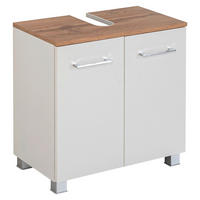 WASCHBECKENUNTERSCHRANK 60/59/35 cm  - Chromfarben/Weiss, Modern, Holzwerkstoff/Kunststoff (60/59/35cm) - Held