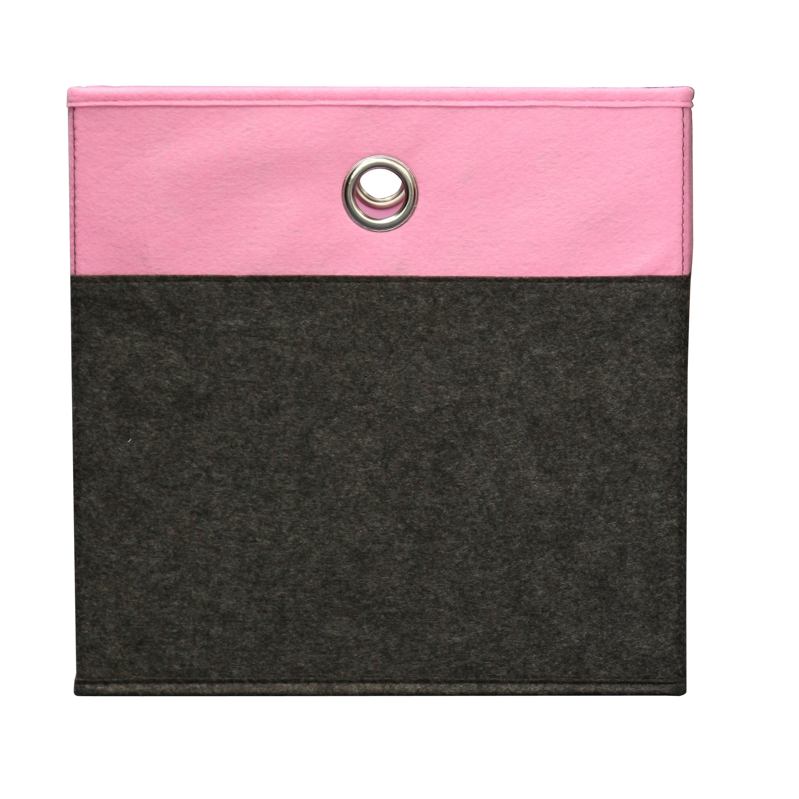 FALTBOX - Anthrazit/Rosa, Design, Karton/Textil (32/32/32cm) - Carryhome