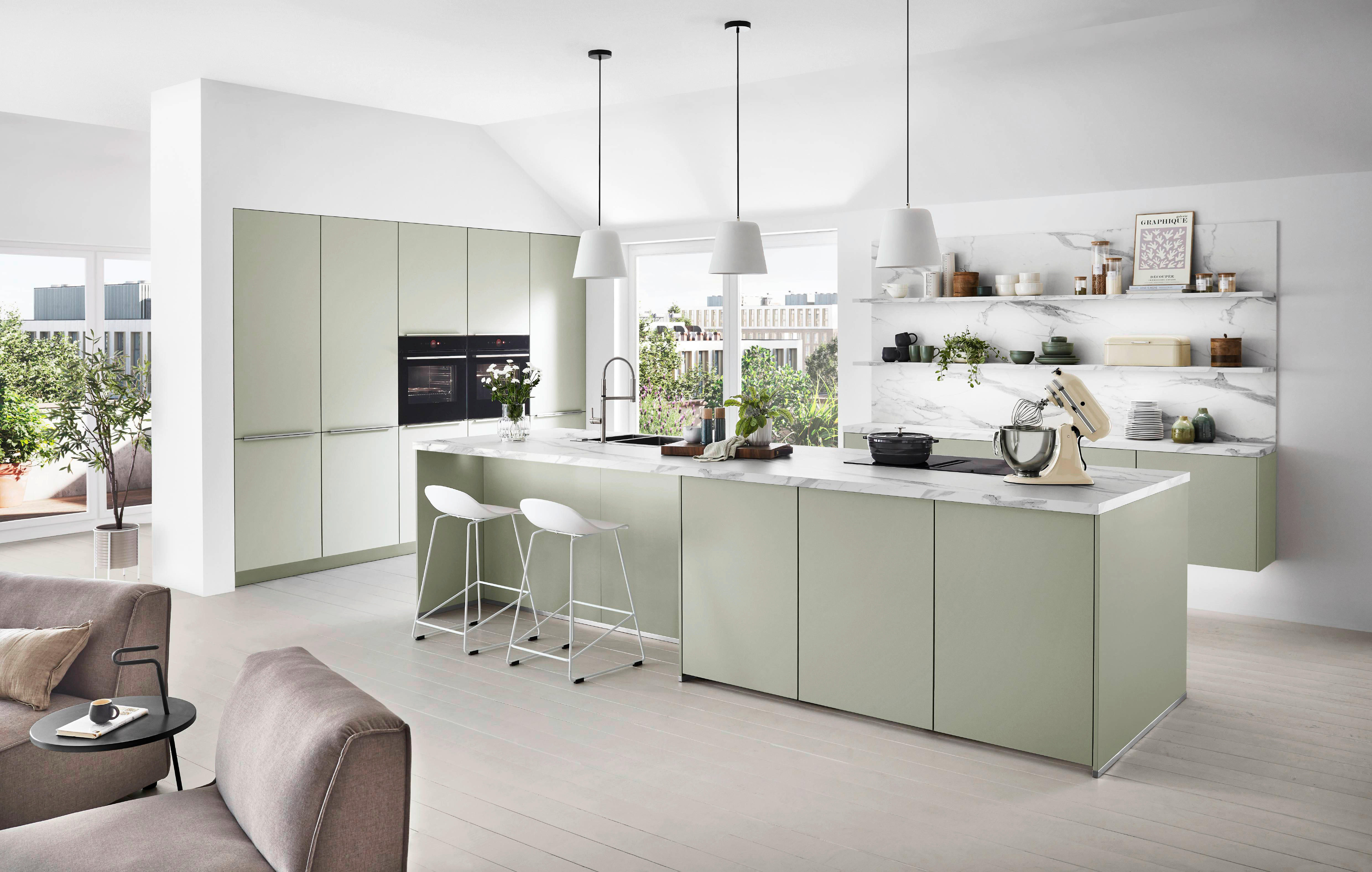 BEÉPÍTHETŐ KONYHA - jadezöld, Design, faalapú anyag - Celina