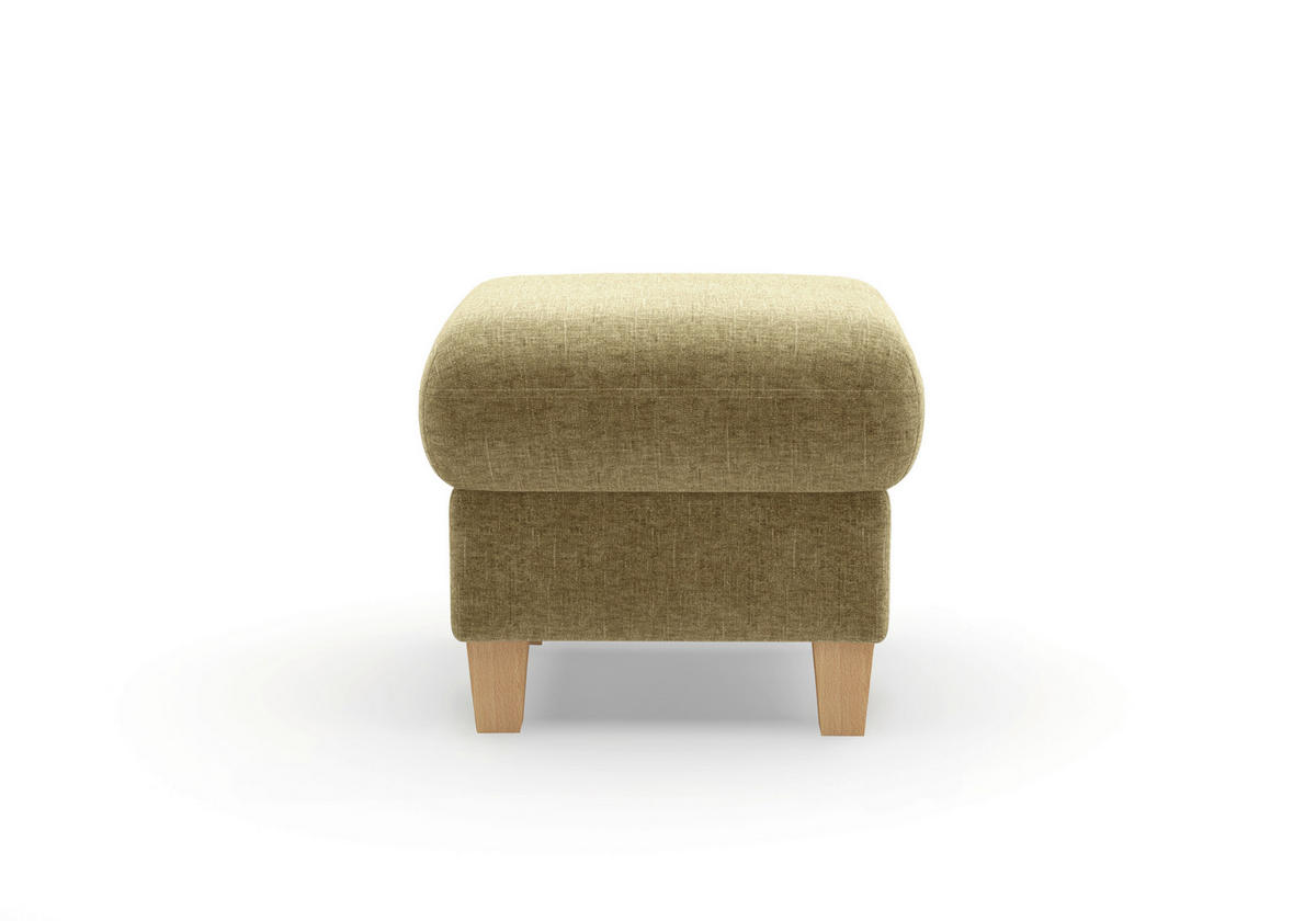 HOCKER GLENDALE E Flachgewebe Olivgrün  - Eichefarben/Olivgrün, KONVENTIONELL, Holz/Textil (58/48/58cm) - Sit & More