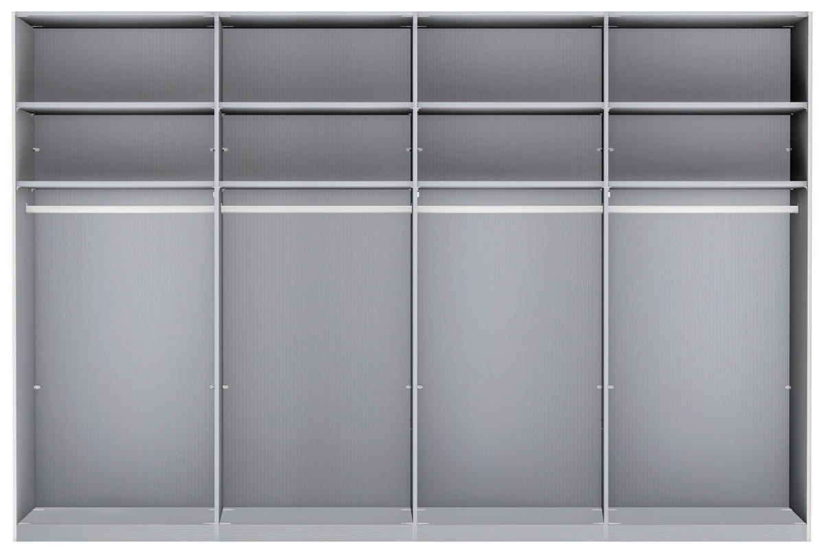 SCHWEBETÜRENSCHRANK in Weiss, Eiche Bianco  - Schieferfarben/Weiss, Konventionell, Glas/Holzwerkstoff (300/217/67cm) - Dieter Knoll