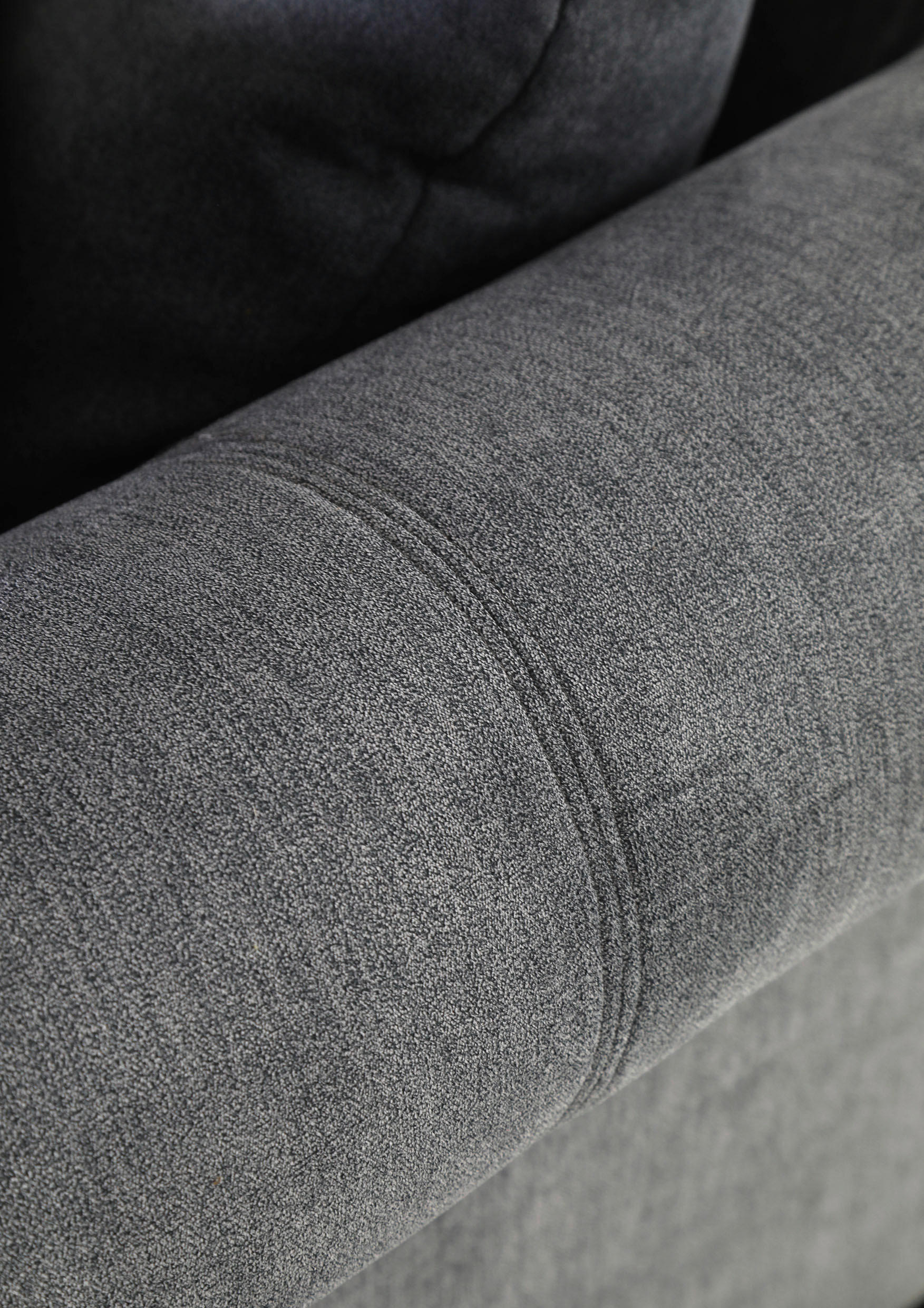 BIGSOFA Flachgewebe Dunkelgrau  - Dunkelgrau/Dunkelbraun, KONVENTIONELL, Holz/Textil (270/80/110cm) - Livetastic