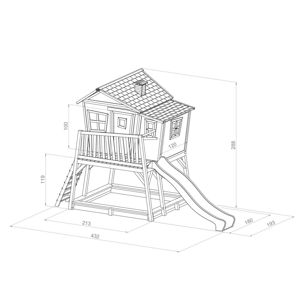 SPIELTURM 432/288/193 cm  - Braun/Weiß, KONVENTIONELL, Holz (432/288/193cm) - Ambia Garden