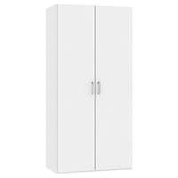 DREHTÜRENSCHRANK  in Weiß  - Chromfarben/Weiß, Design, Holzwerkstoff (102/236/59cm) - Carryhome