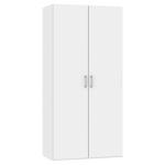 DREHTÜRENSCHRANK  in Weiß  - Chromfarben/Weiß, Design, Holzwerkstoff (102/236/59cm) - Carryhome